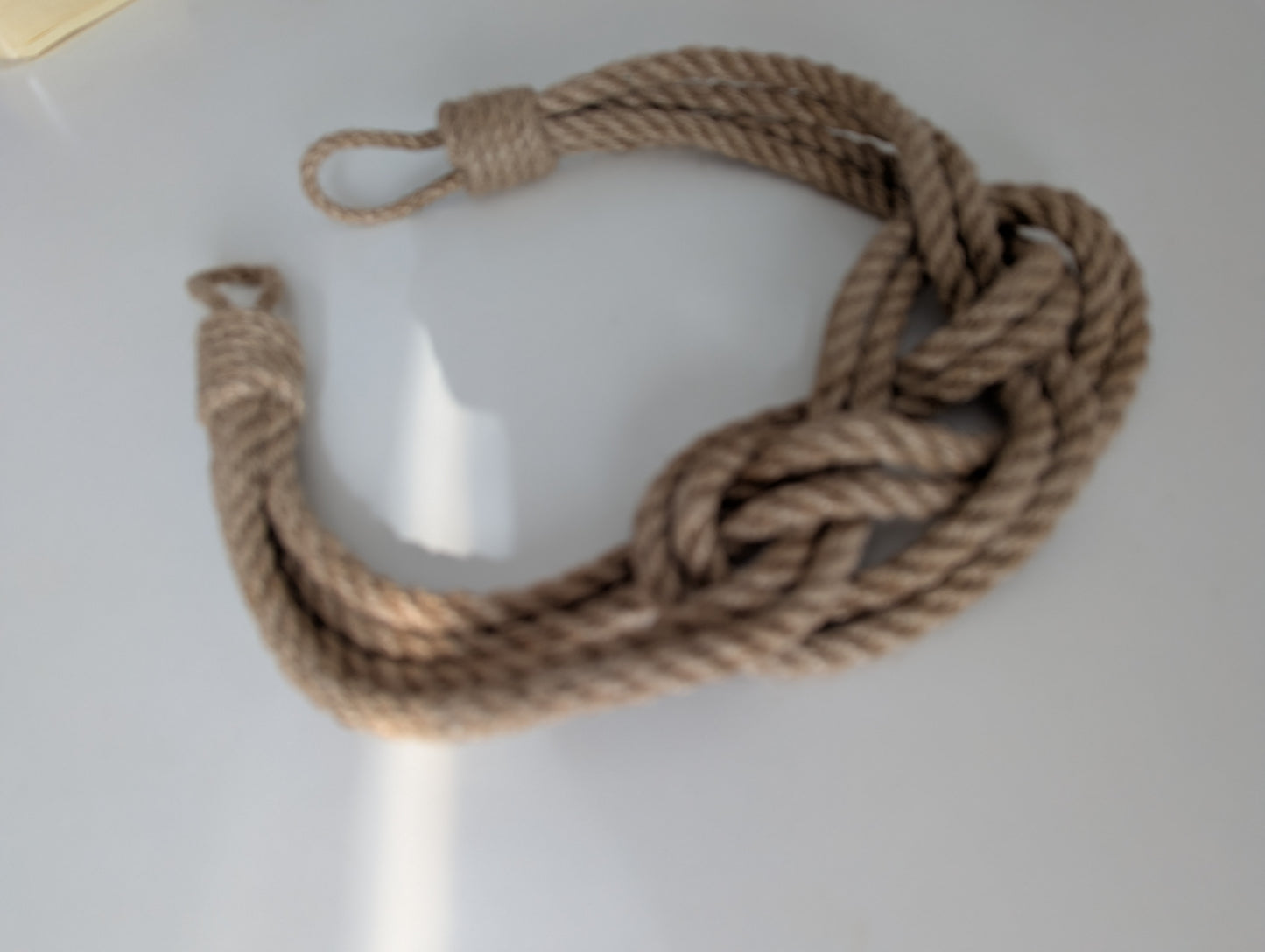 Double Jute Rope Curtain Tieback - Nautical Knot Holdback Rustic Coastal Decor