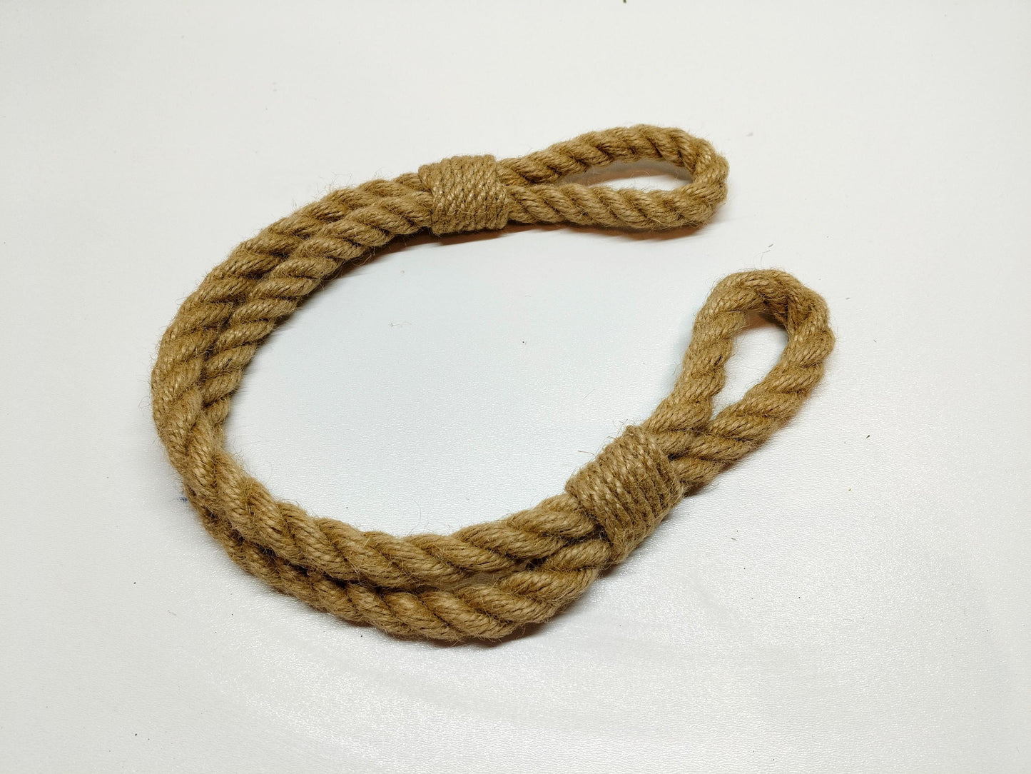 Handmade Beige Jute Rope Door Stopper - Natural Boho Weighted Doorstop