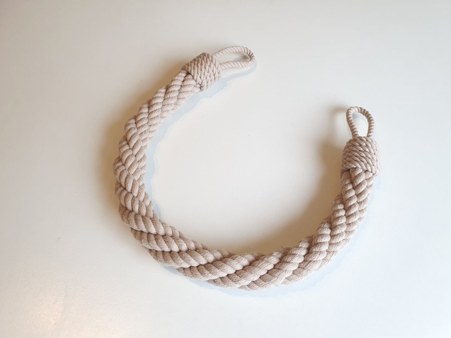 Natural Cotton Rope Curtain Tieback - Chunky Twisted Knot Holdback Boho Decor