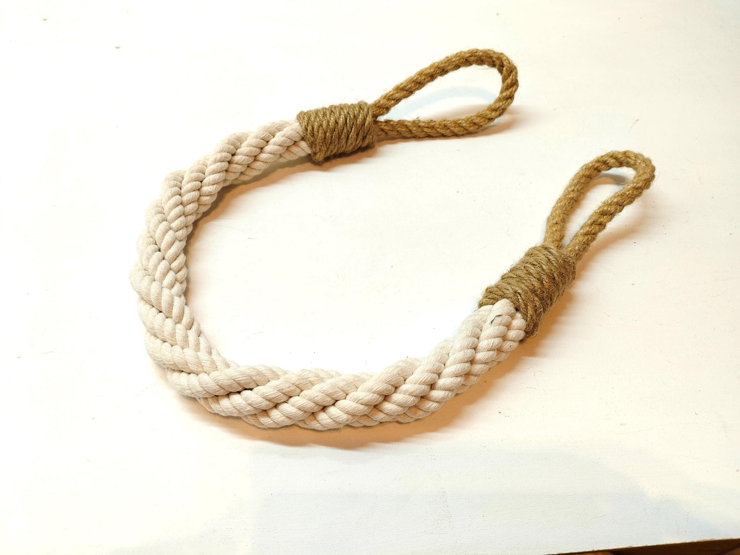 Handmade Cotton Rope Door Stopper - Nautical Coastal Weighted Doorstop