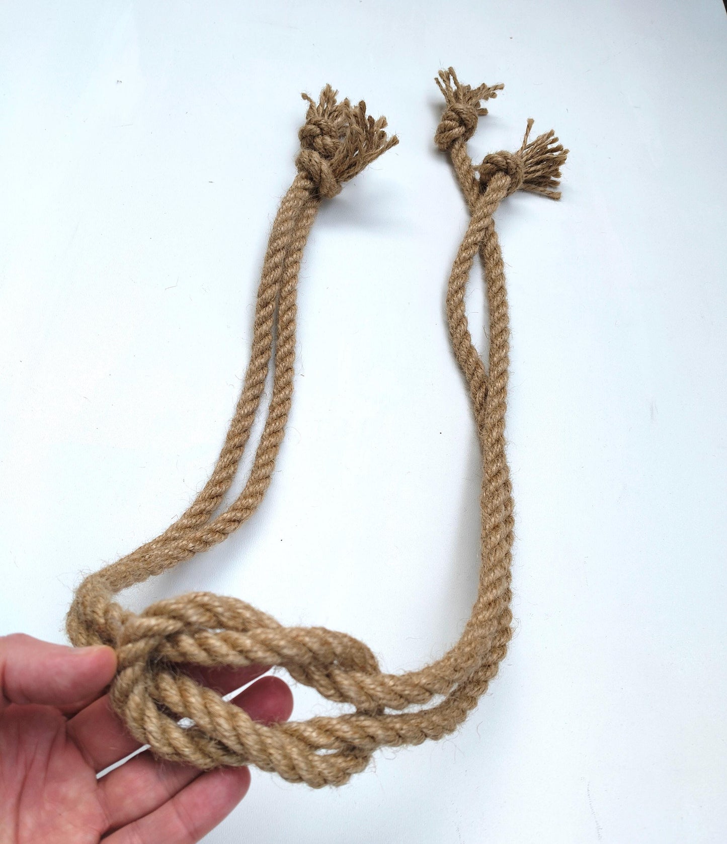 Handmade Jute Curtain Tieback - Square Knot Rope Holdback