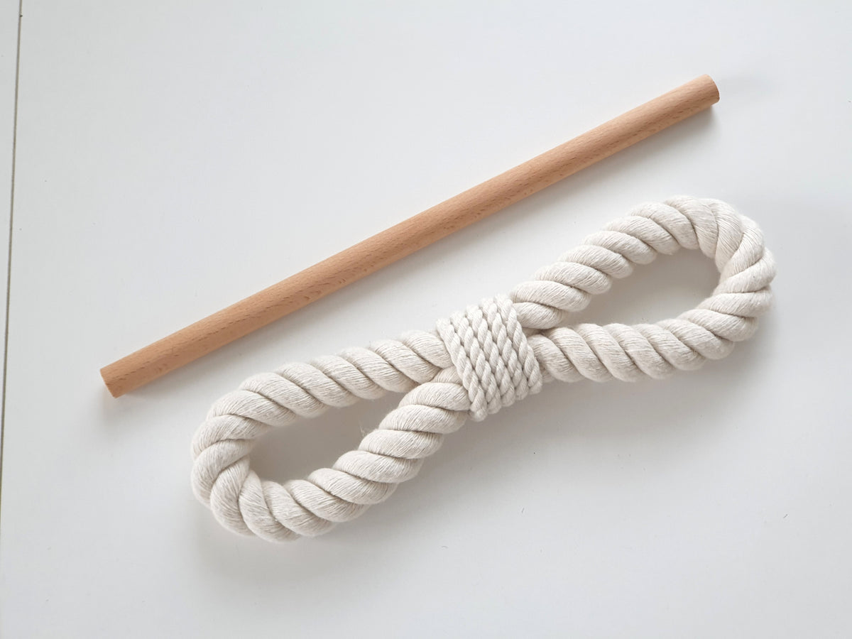 White Cotton Rope Curtain Tiebacks with Wood Pin, Handmade Curtain Holdbacks, Rustic Farmhouse Window Decor, Natural Boho Curtain Accessory