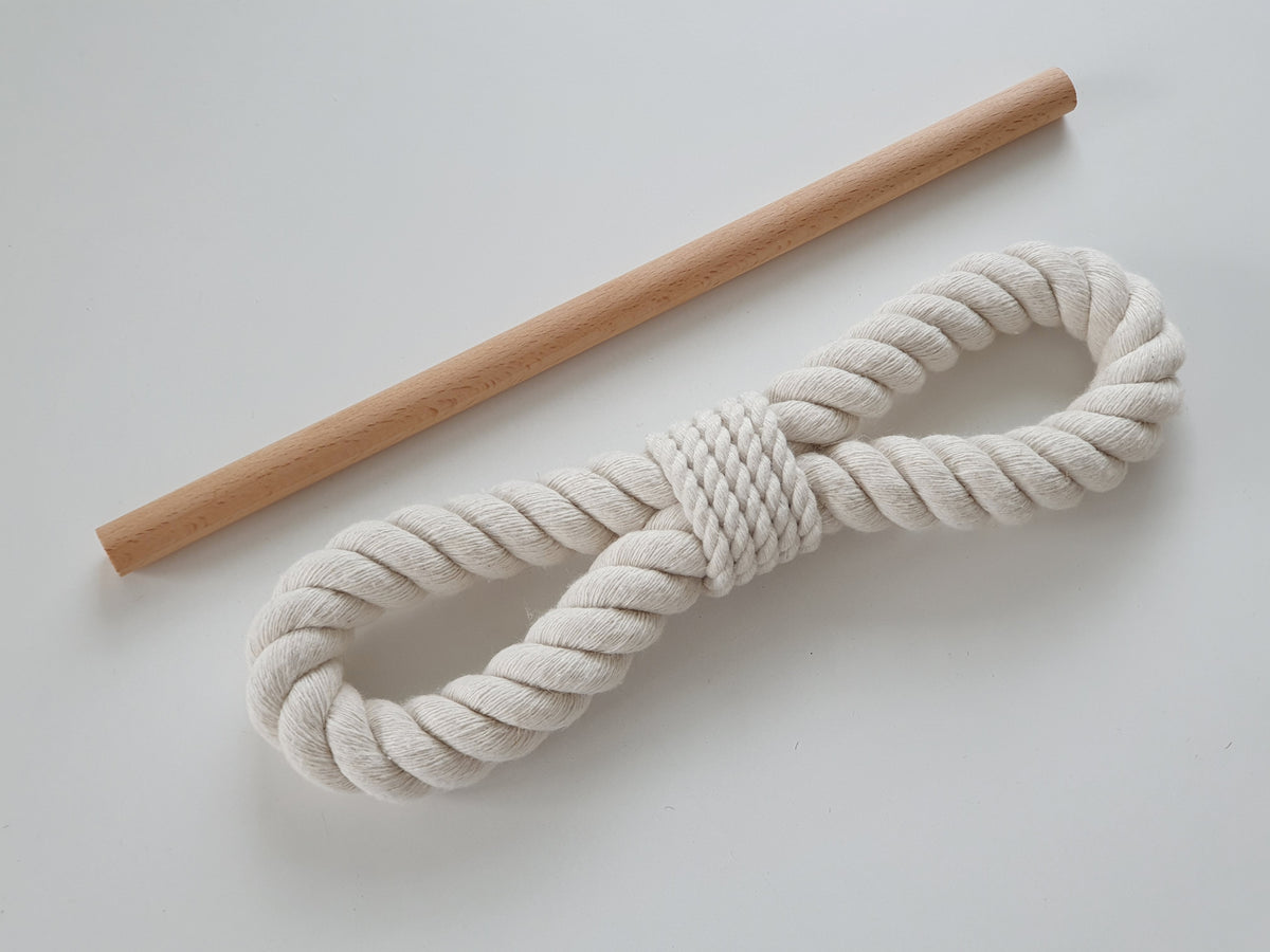 White Cotton Rope Curtain Tiebacks with Wood Pin, Handmade Curtain Holdbacks, Rustic Farmhouse Window Decor, Natural Boho Curtain Accessory