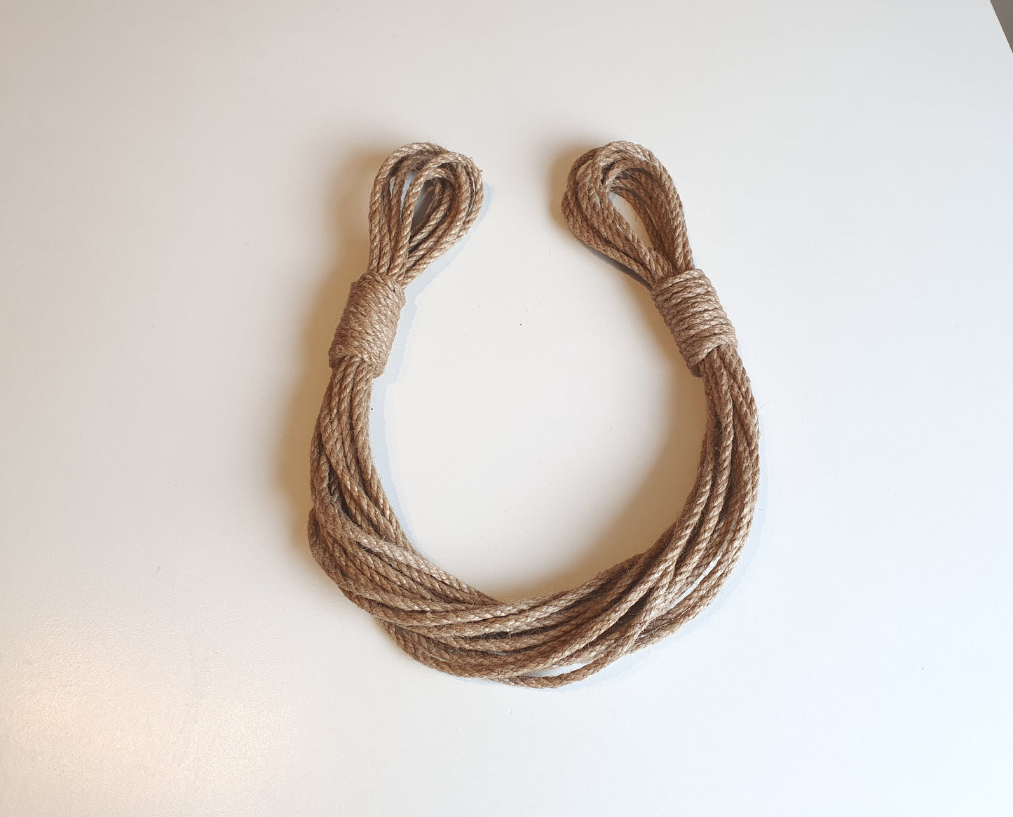 Braided Jute Rope Curtain Tieback - Natural Loop Knot Holdback Rustic Decor