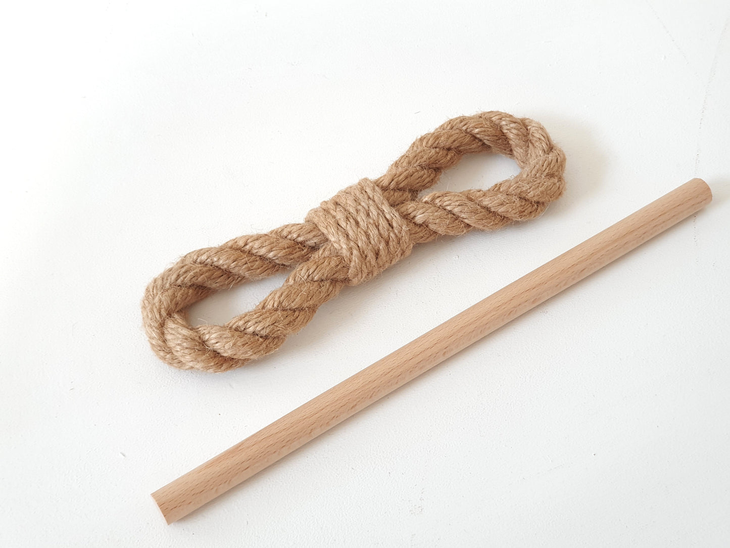 Jute Rope Curtain Tieback with Wooden Stick