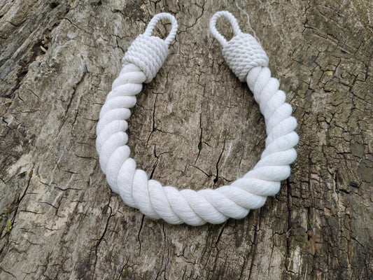 Handmade White Cotton Rope Curtain Tieback - Classic Minimalist Style