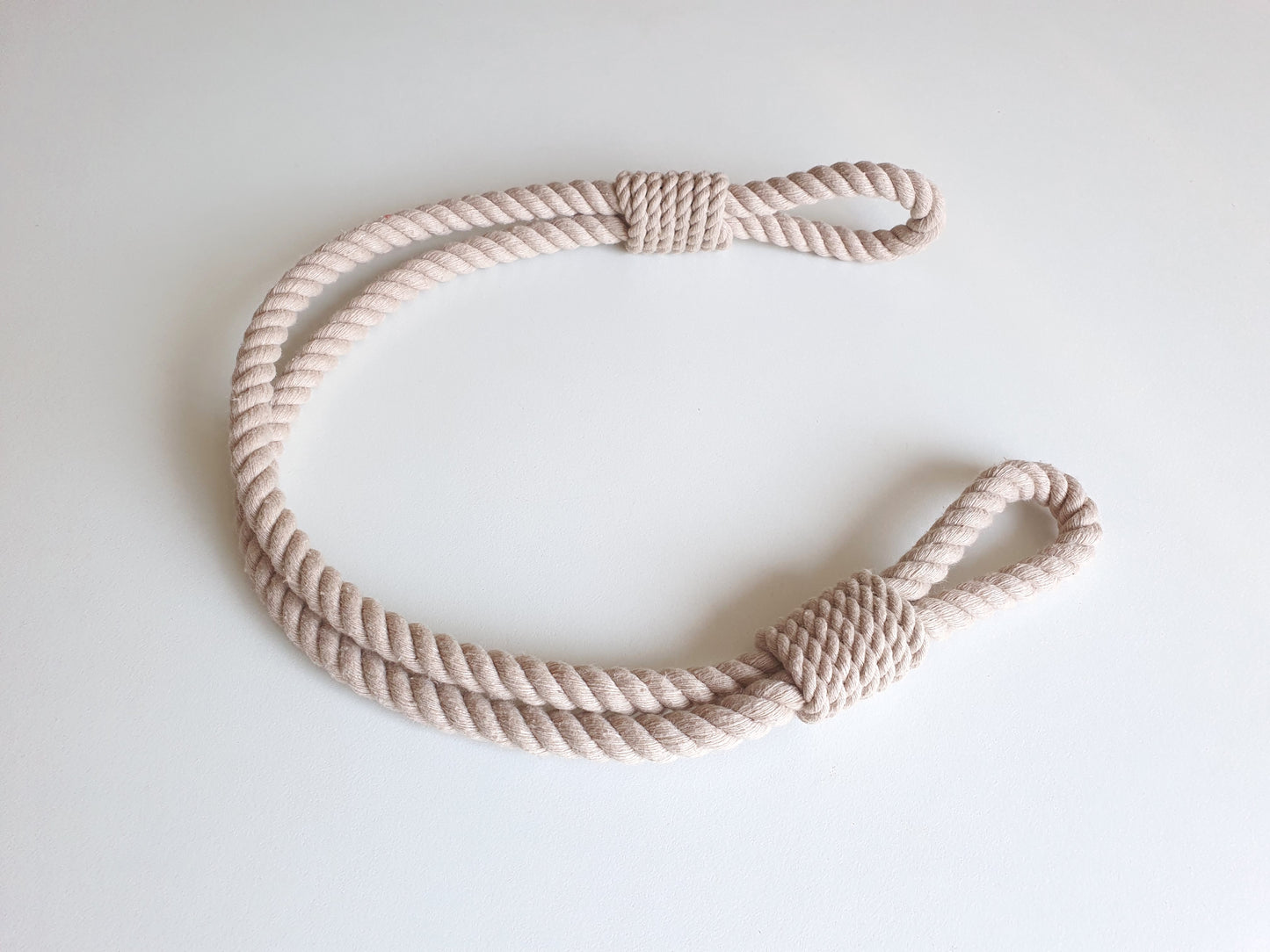 Cotton Rope Curtain Tieback - Chunky Twisted Natural Holdback with Metal Tip