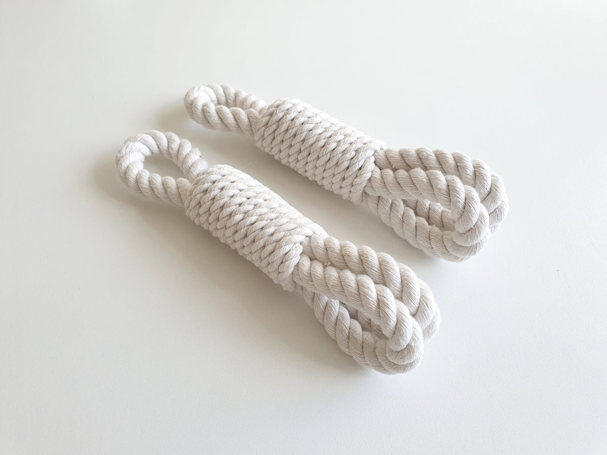 Cotton Rope Towel Holder, Wooden Bar, Scandinavian Rustic Decor