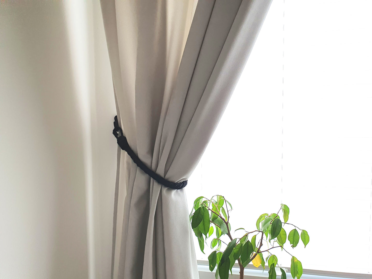 Black Jute Rope Curtain Tieback