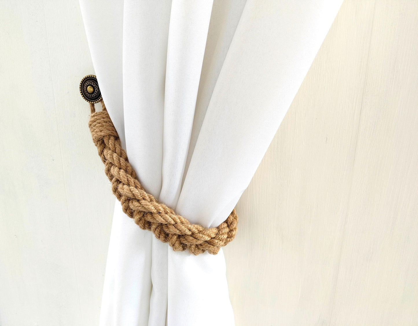 Curtain Tieback - Handmade Jute Braid Curtain Holdback for Cozy Home