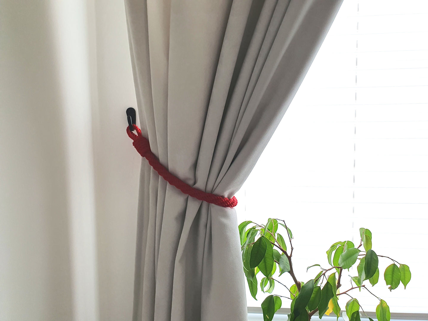 Red Cotton Rope Curtain Tieback