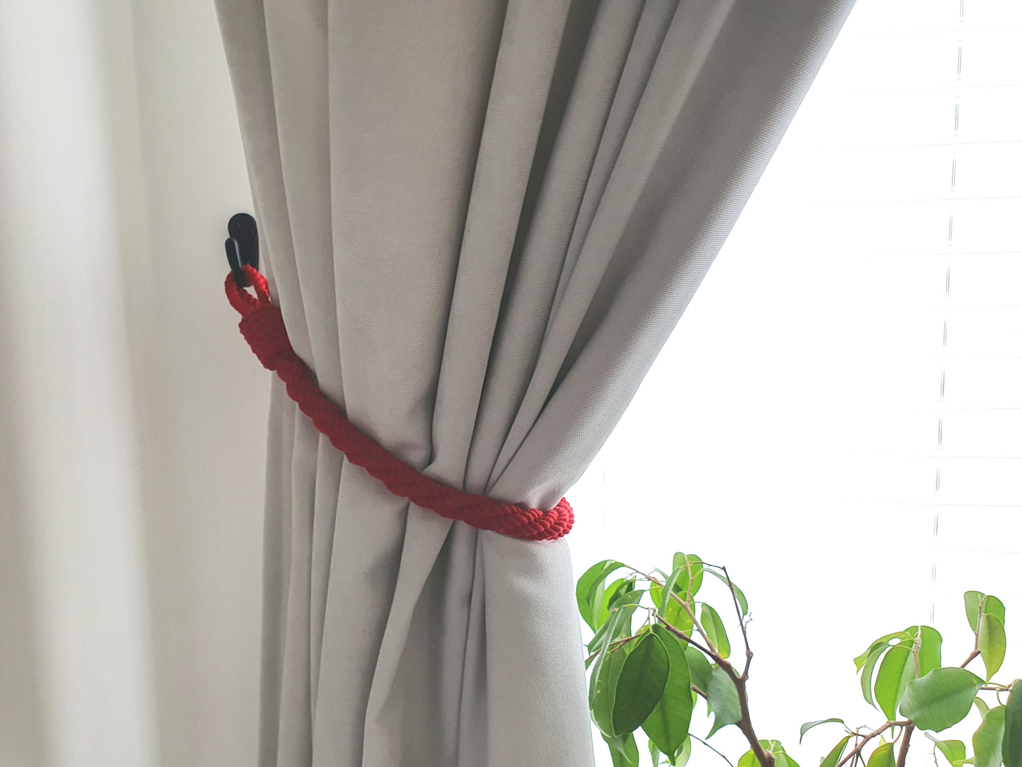 Red Cotton Rope Curtain Tieback