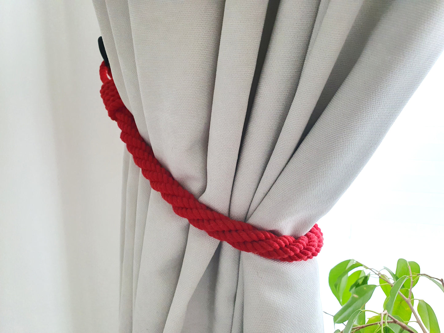 Red Cotton Rope Curtain Tieback