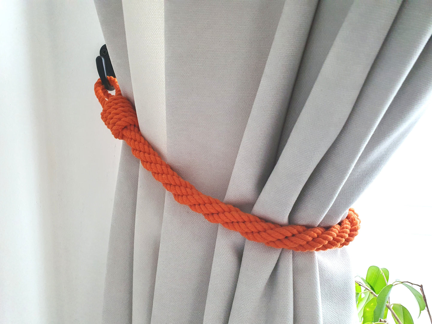Orange Cotton Rope Curtain Tieback