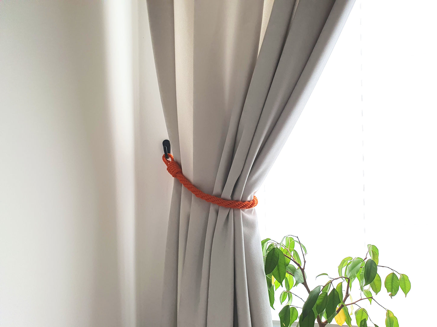 Orange Cotton Rope Curtain Tieback