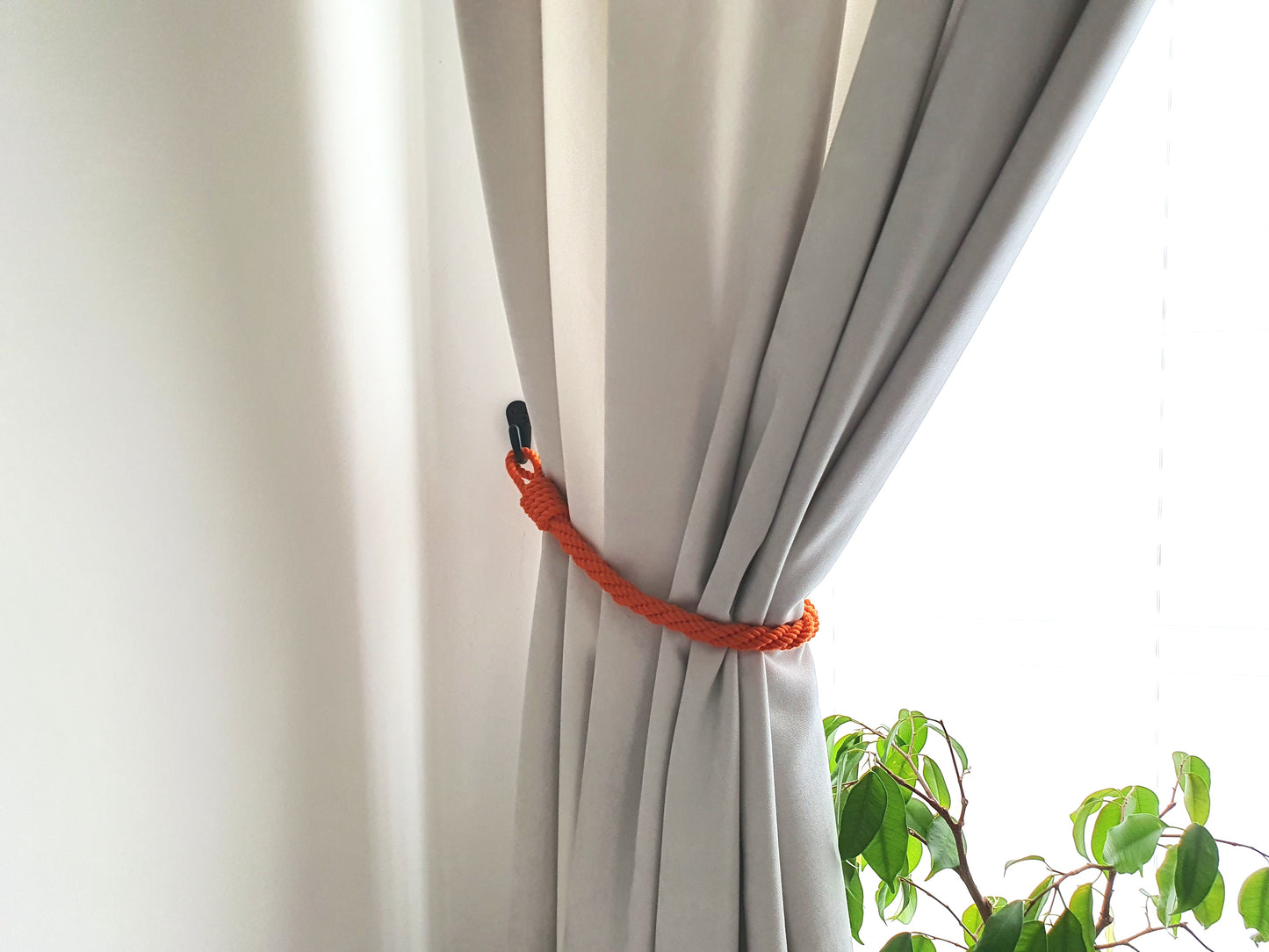 Orange Cotton Rope Curtain Tieback