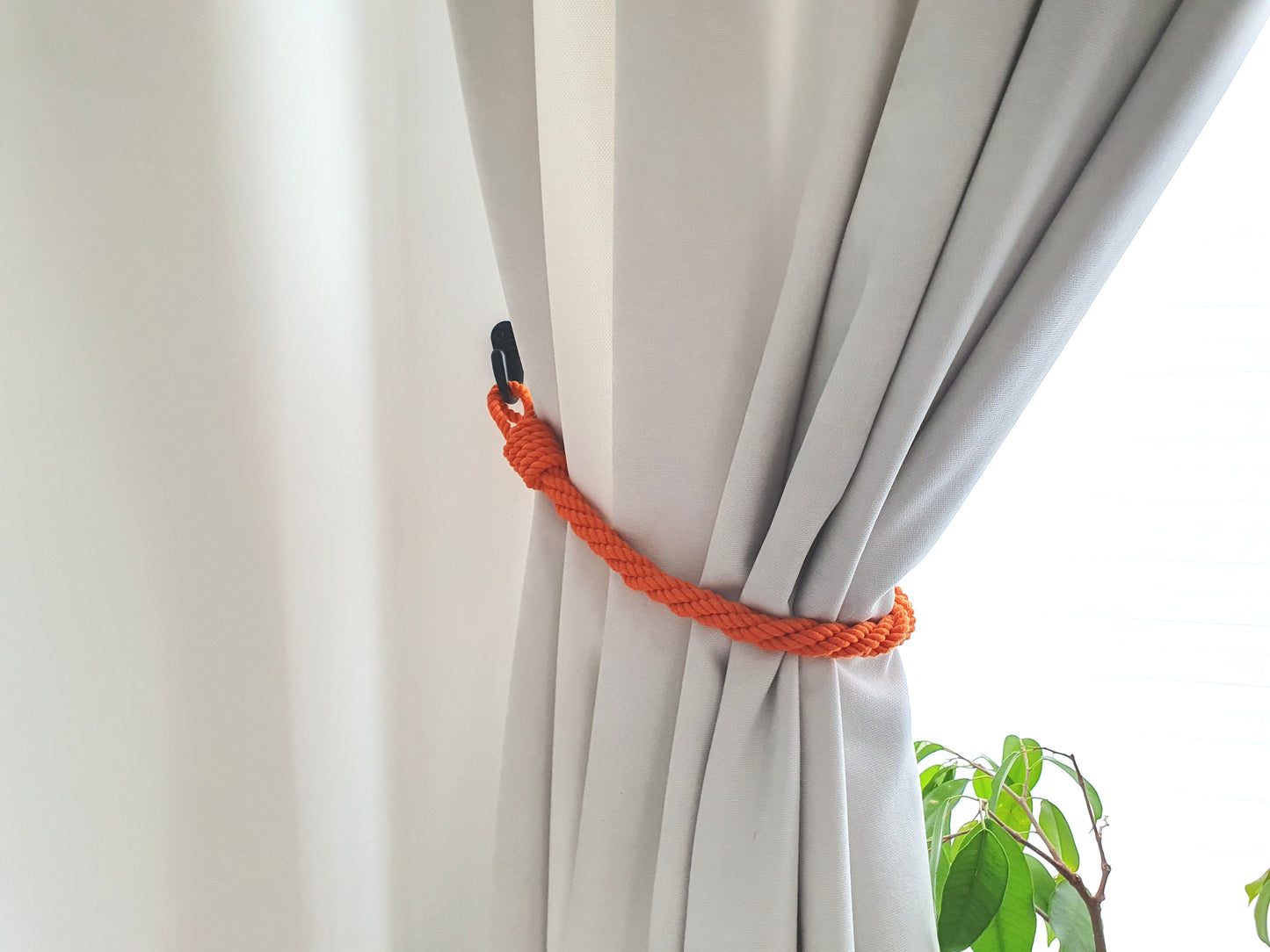 Orange Cotton Rope Curtain Tieback