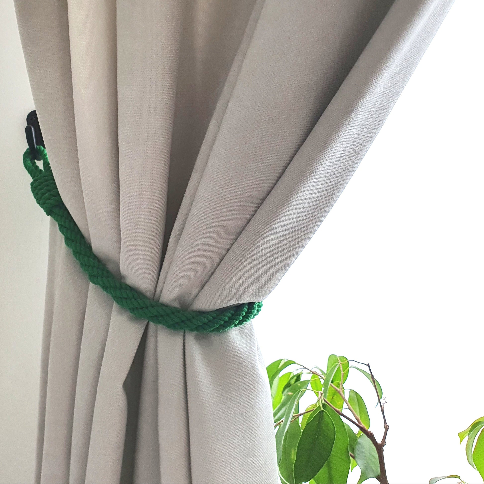Green cotton tieback holdback room decoration rope boho farmhause modern minimalistic