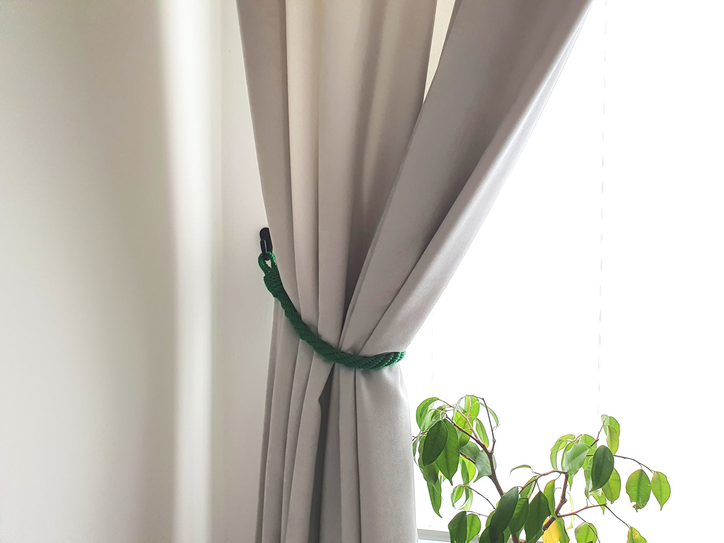Dark Green Cotton Rope Curtain Tieback