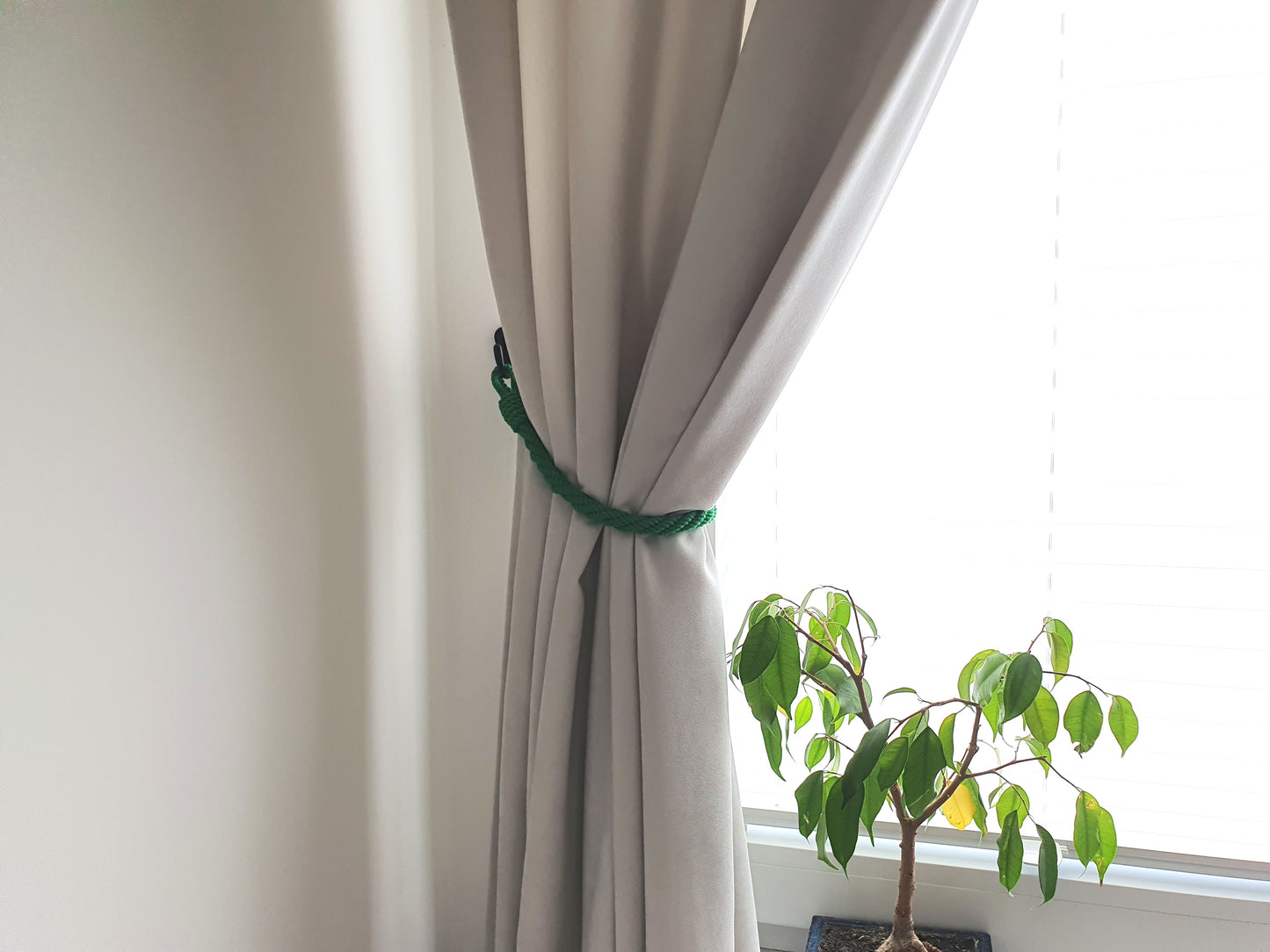 Dark Green Cotton Rope Curtain Tieback