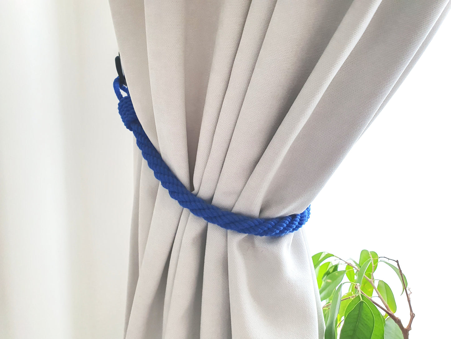 Blue Cotton Rope Curtain Tieback