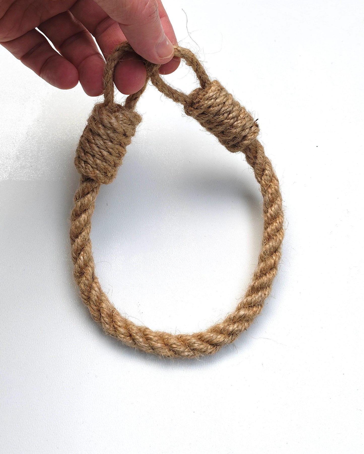 Natural Jute Curtain Tieback - Handmade Rope Holdback for Rustic Boho Decor