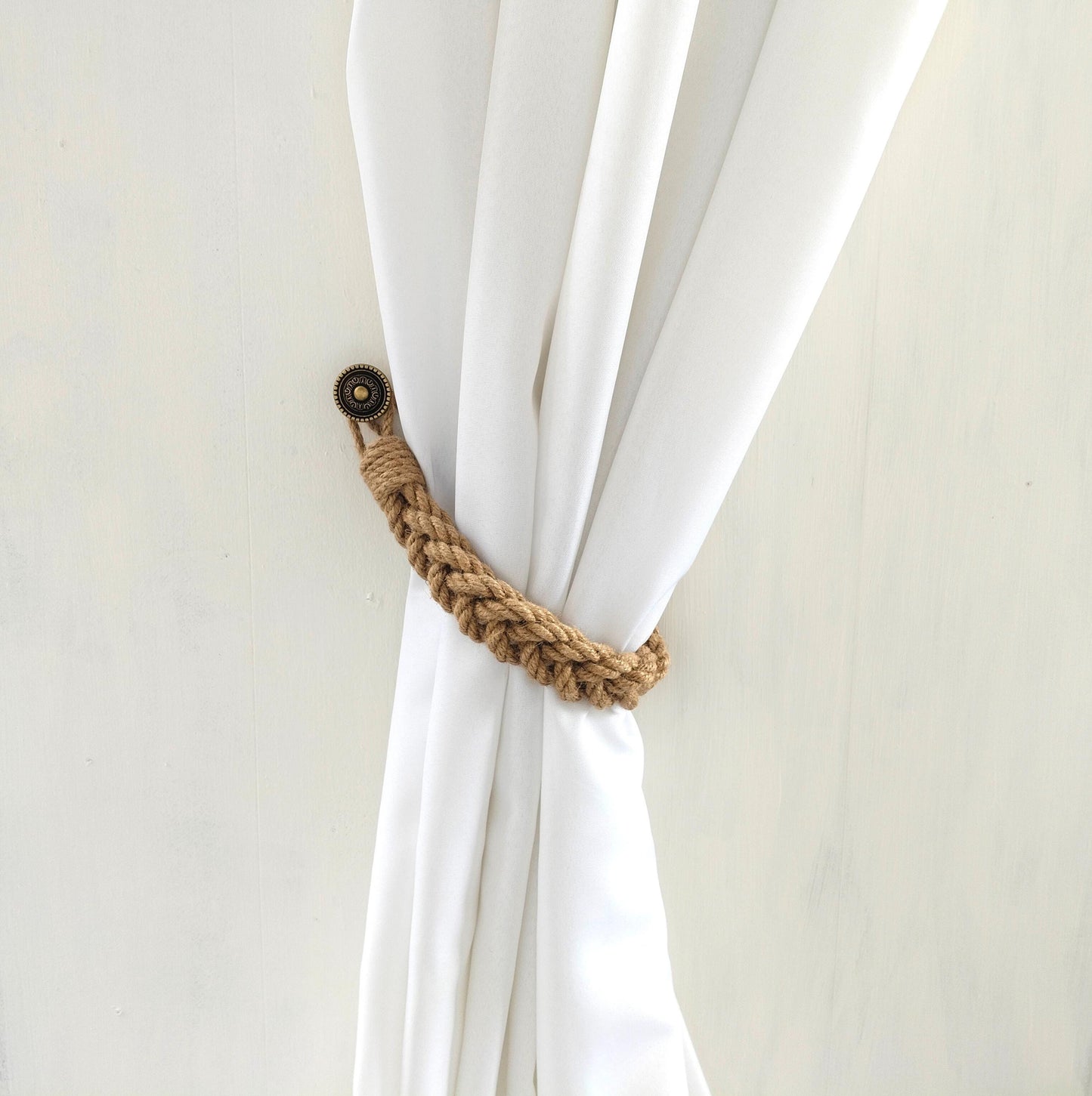 Curtain Tieback - Handmade Jute Braid Curtain Holdback for Cozy Home