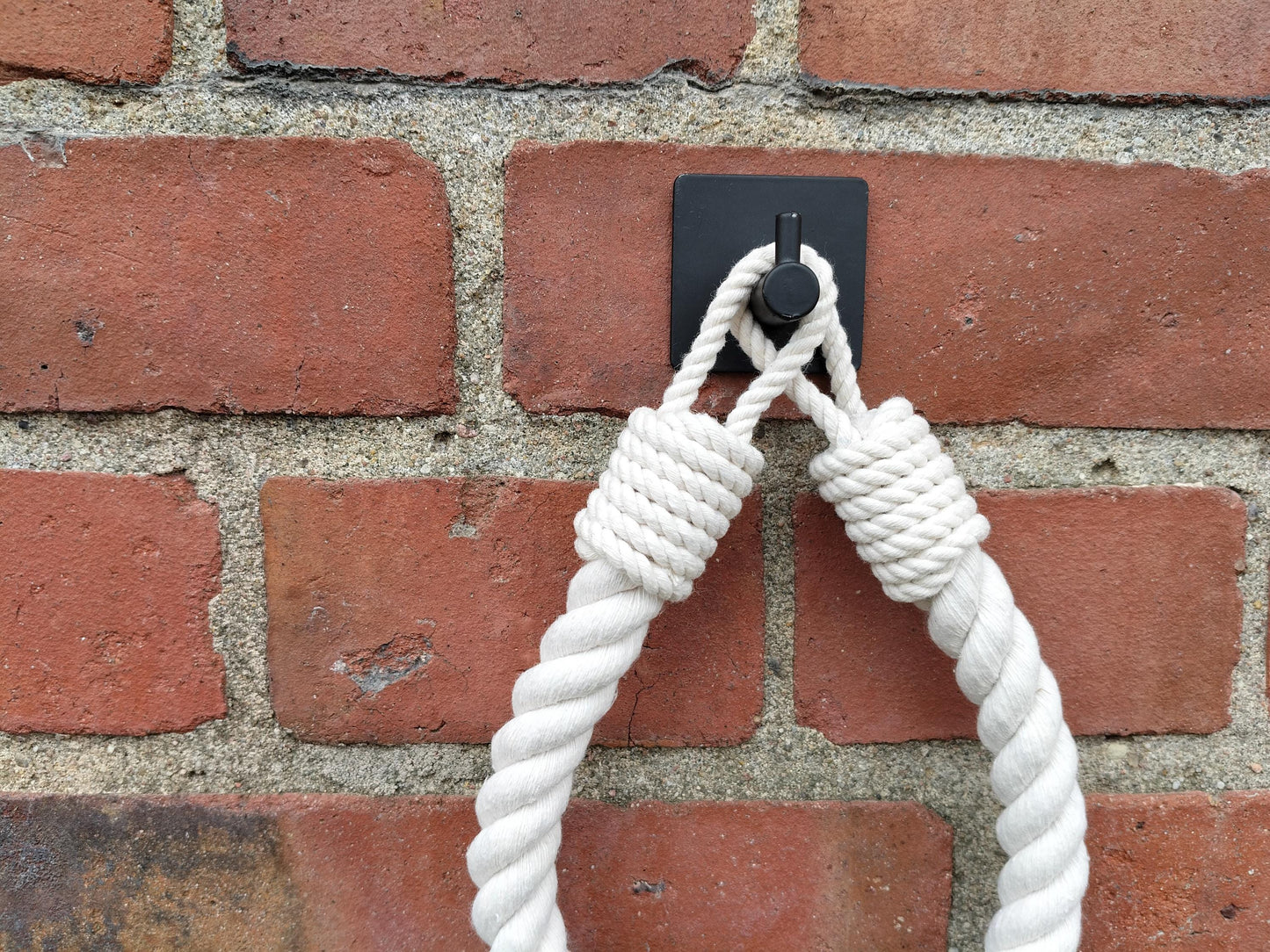 Handmade Cotton Rope Towel Holder - Minimalist No-Drill Wall Mount