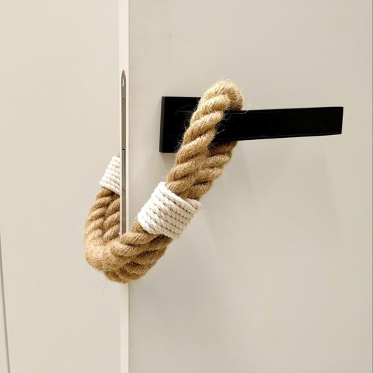 Handmade Jute Rope Door Stopper - Boho Farmhouse Weighted Doorstop