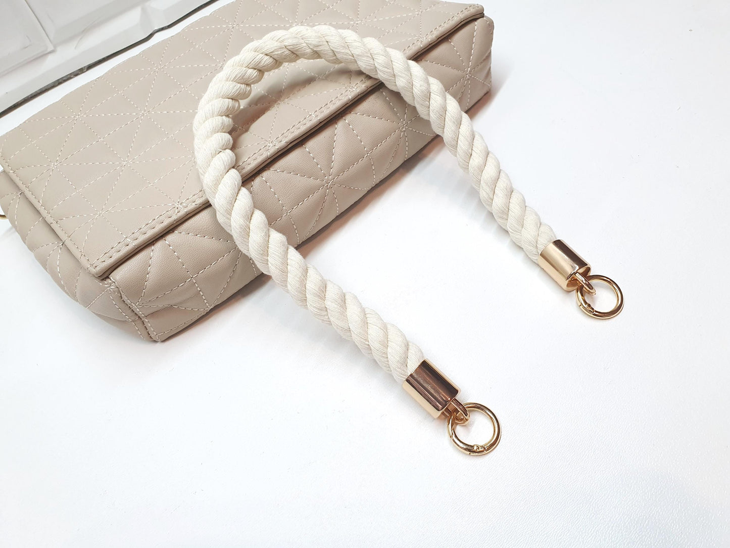 Cotton Rope Bag Handles - Gold & Silver Hardware Replacement Purse Handles
