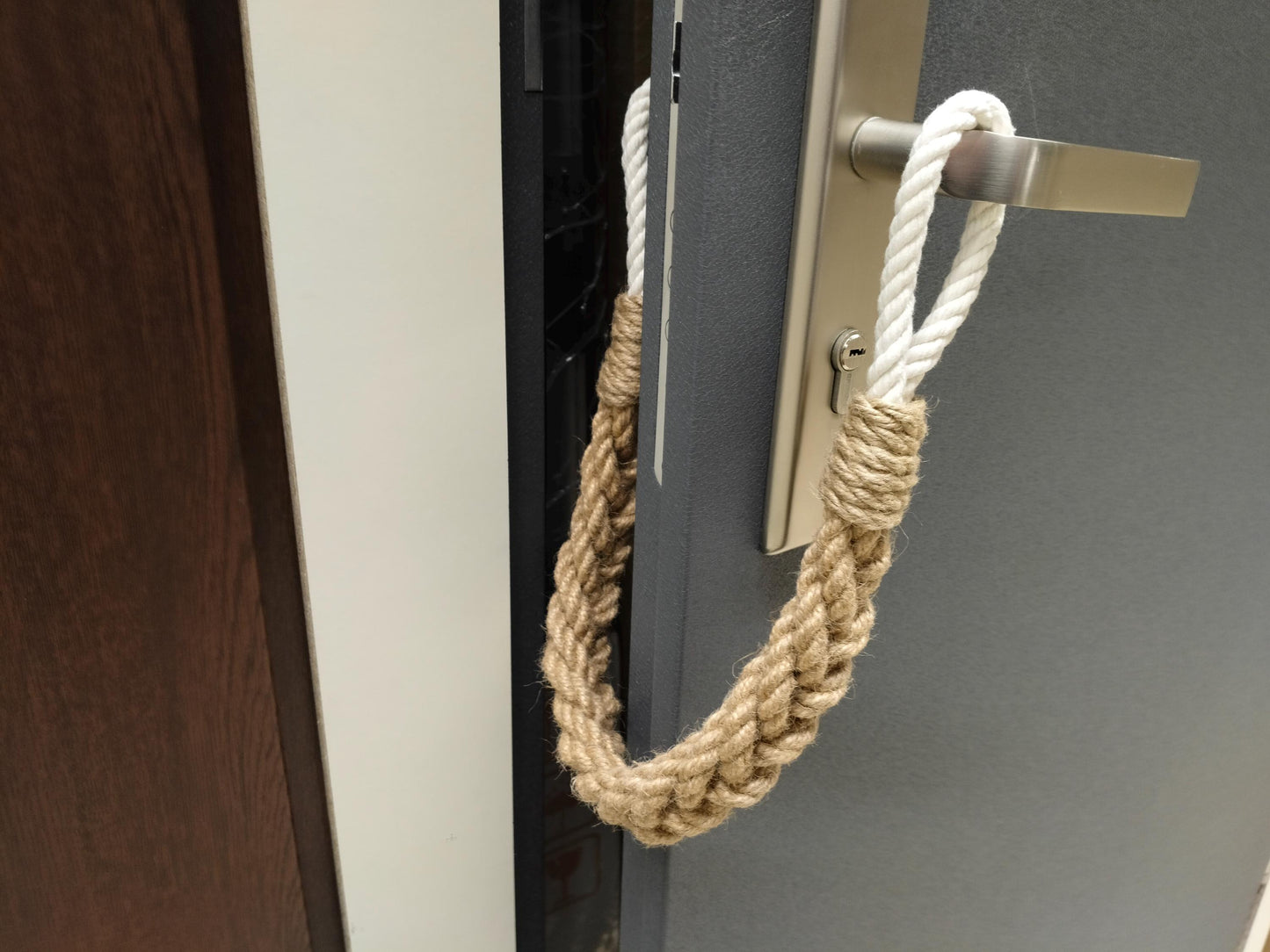 Handmade Nautical Rope Door Stopper - Heavy Weighted Coastal Doorstop