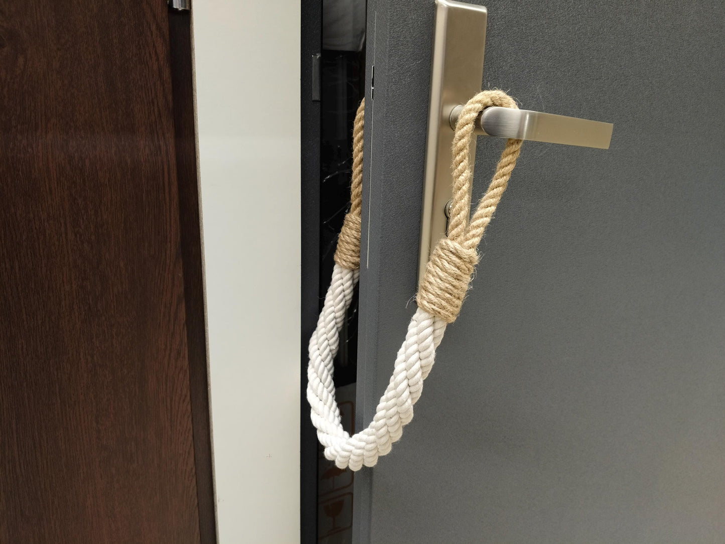 Handmade Cotton Rope Door Stopper - Nautical Coastal Weighted Doorstop