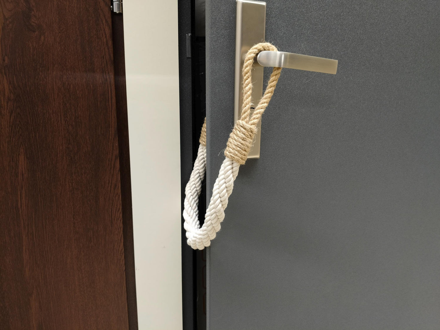 Handmade Cotton Rope Door Stopper - Nautical Coastal Weighted Doorstop