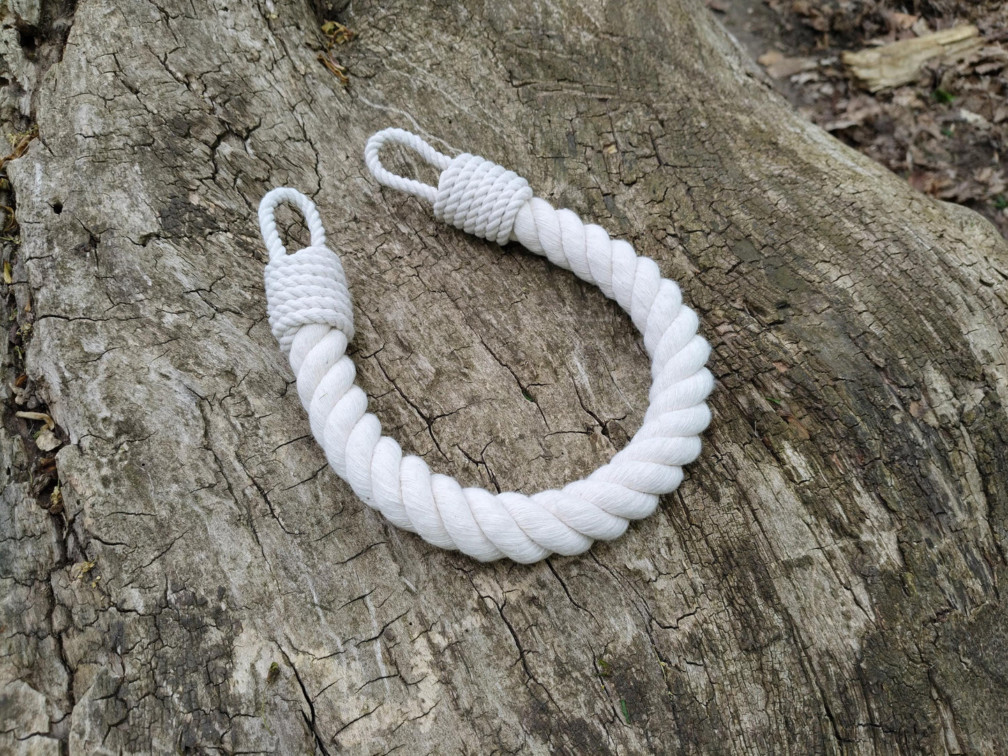 Handmade White Cotton Rope Curtain Tieback - Classic Minimalist Style