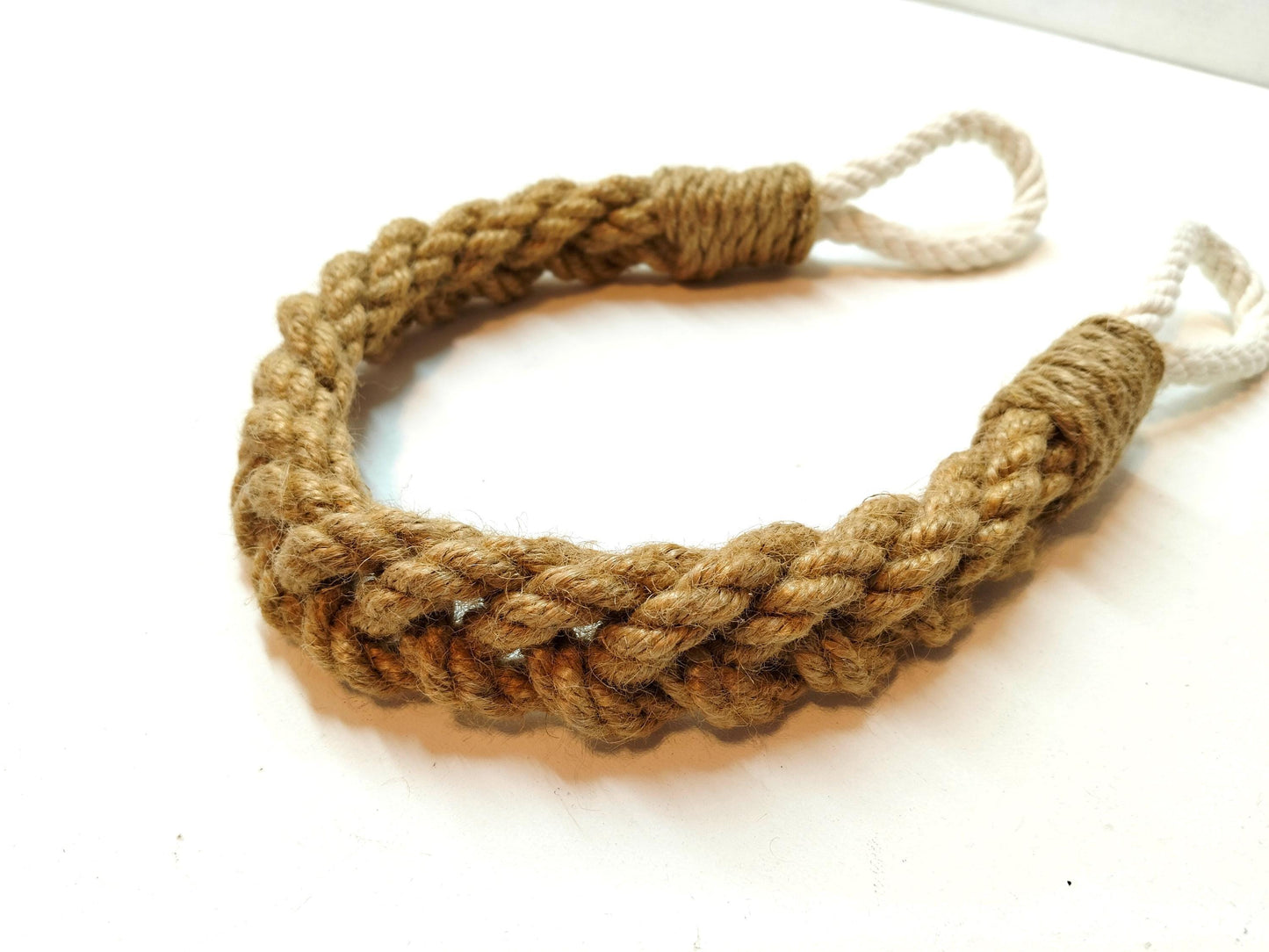 Handmade Nautical Rope Door Stopper - Heavy Weighted Coastal Doorstop