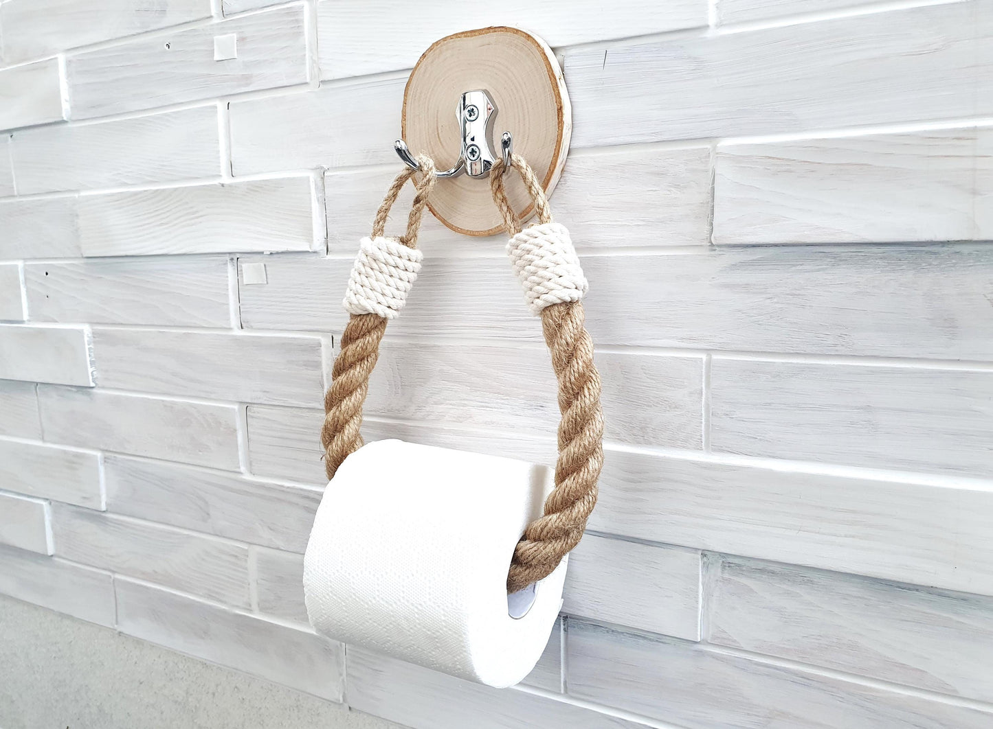 Handmade Jute Rope Toilet Paper Holder - Farmhouse Rustic Decor