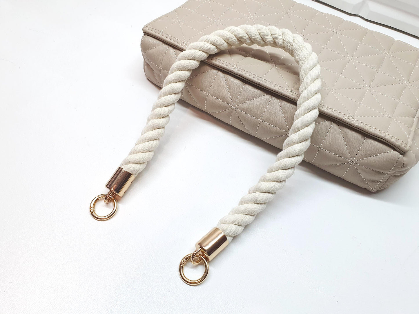 Cotton Rope Bag Handles - Gold & Silver Hardware Replacement Purse Handles