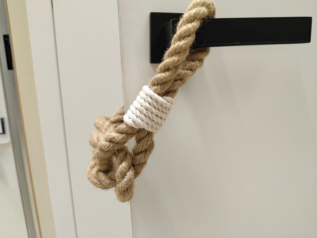 Jute Rope Door Stopper - Decorative Knot Weighted Door Stop