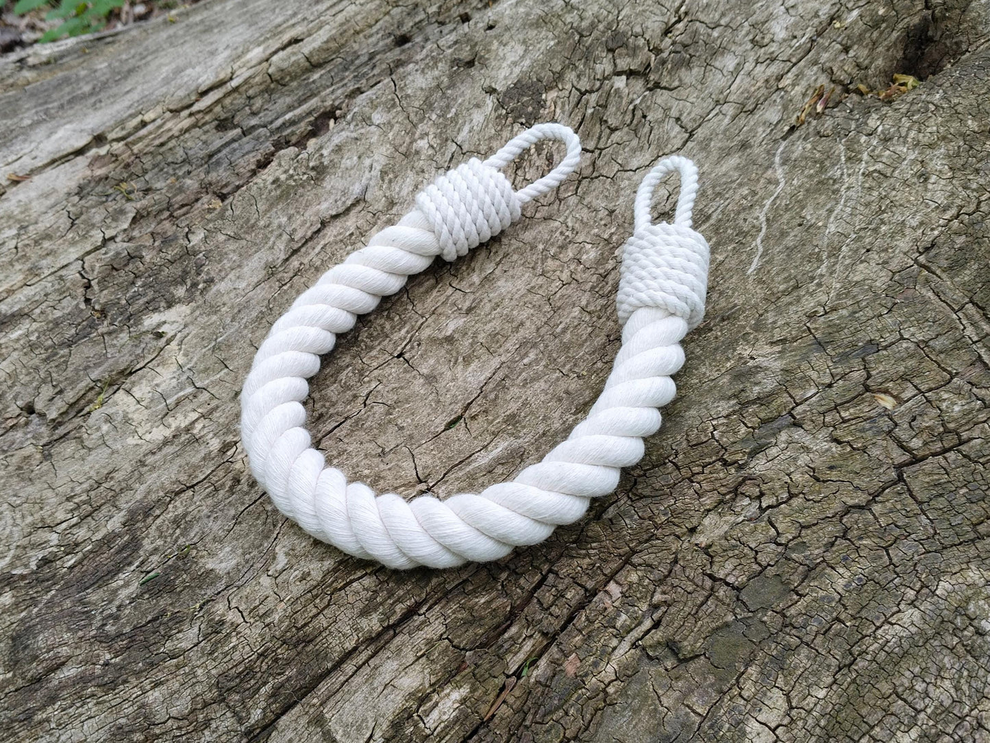 Handmade White Cotton Rope Curtain Tieback - Classic Minimalist Style