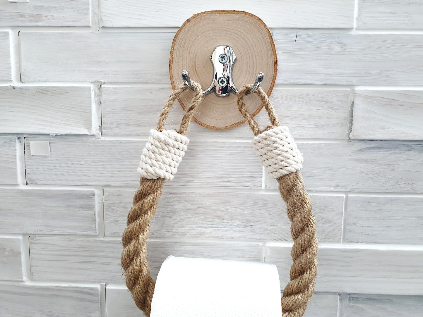 Handmade Jute Rope Toilet Paper Holder - Farmhouse Rustic Decor
