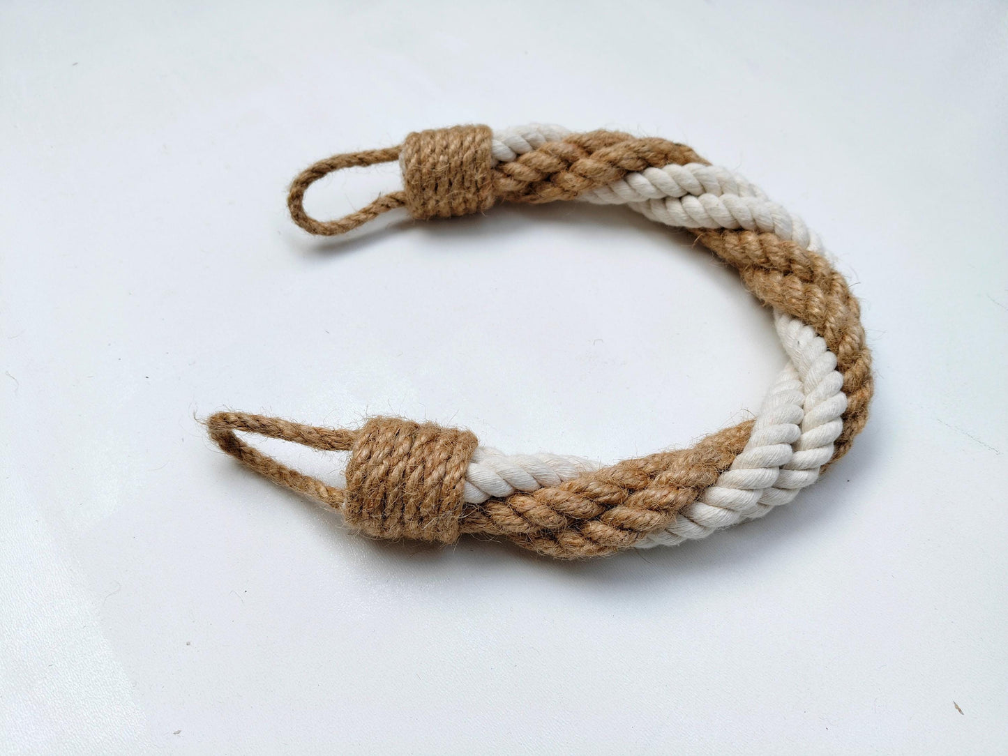 Curtain Tie Back - Rustic Curtain Holdback with Jute & Cotton Rope