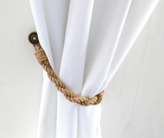 Tie For Curtains - Handmade Twisted Jute Curtain Holdback for Cozy Home