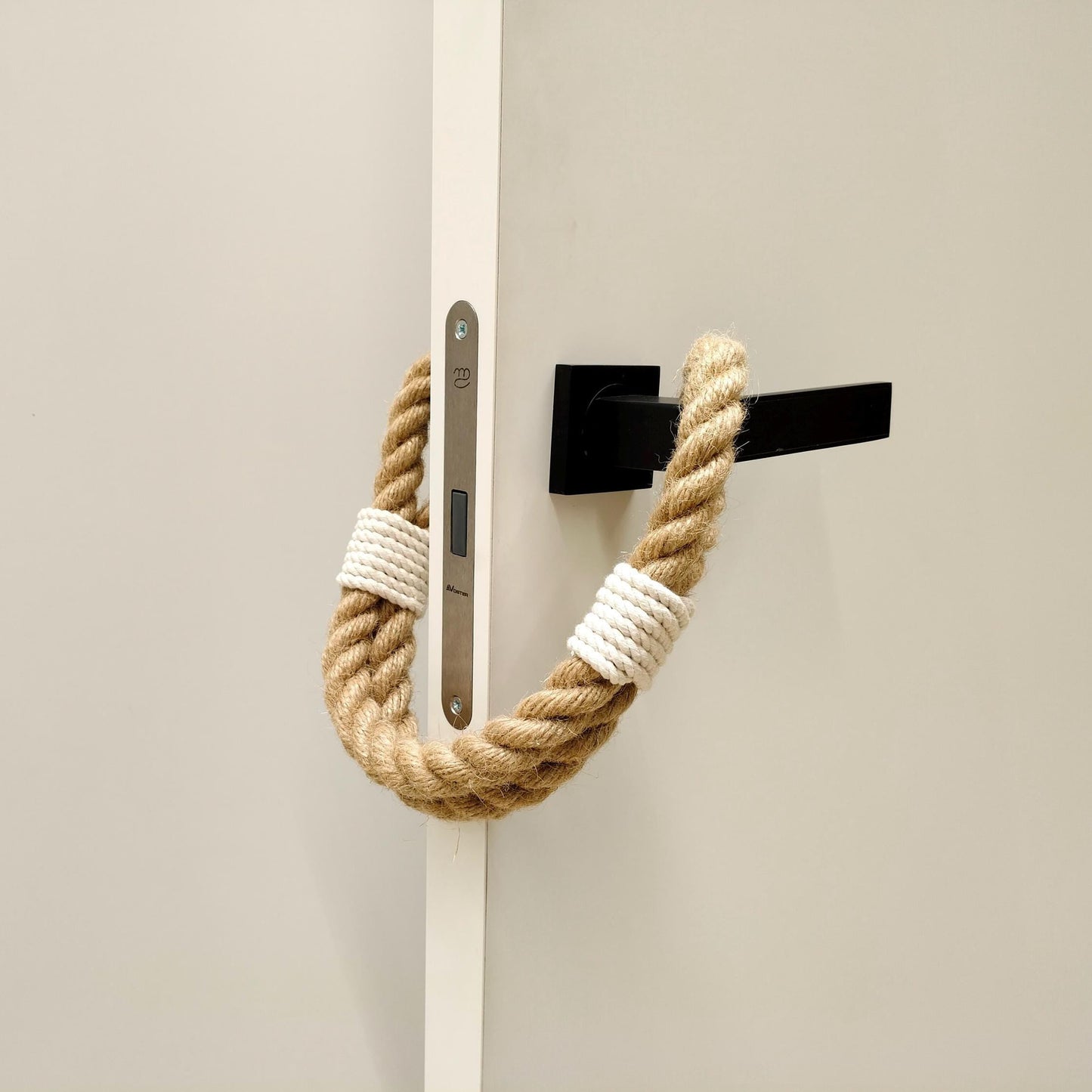 Handmade Jute Rope Door Stopper - Boho Farmhouse Weighted Doorstop