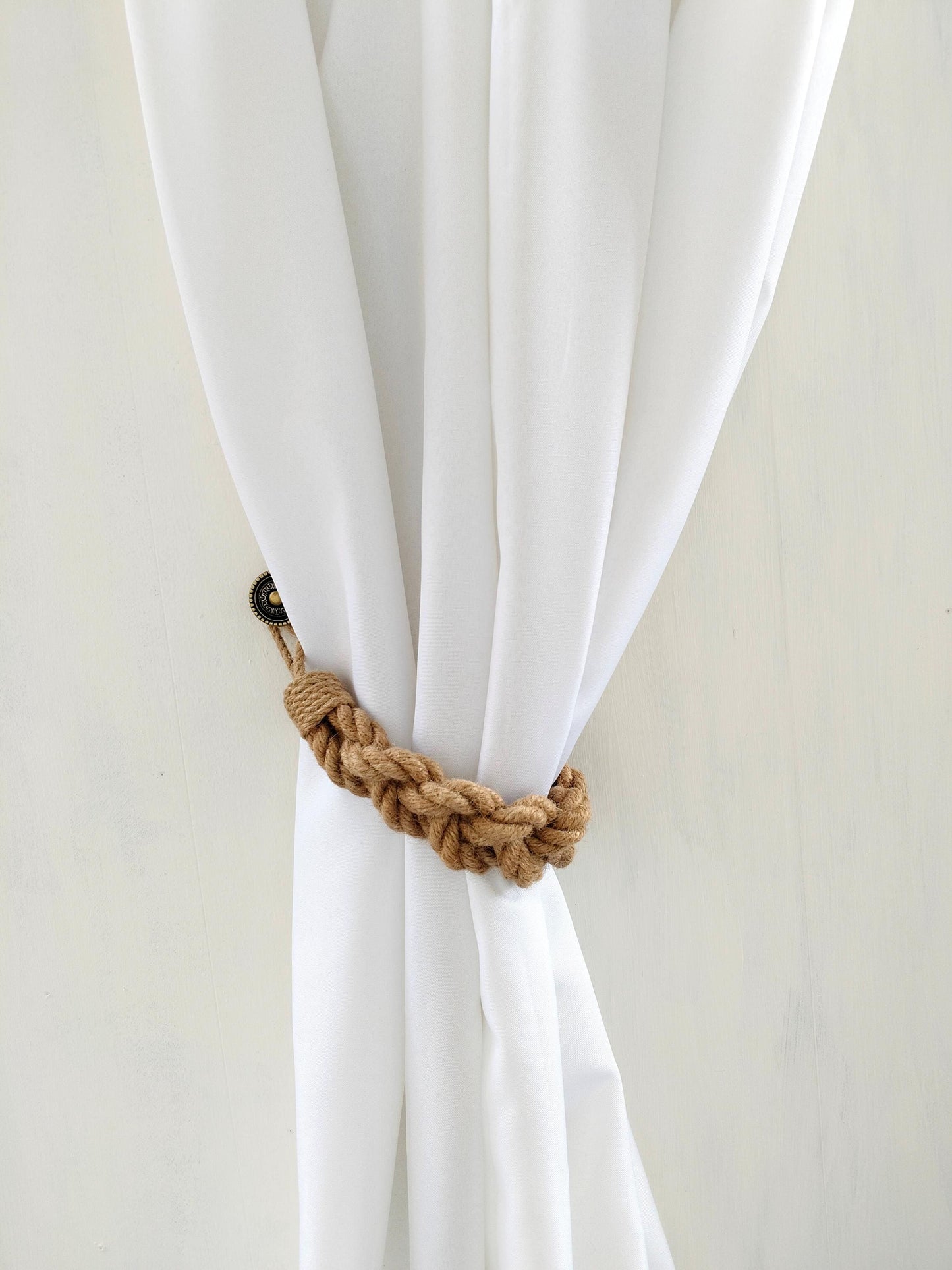 Handmade Jute Curtain Tieback - Braided Rope Holdback 1.6cm