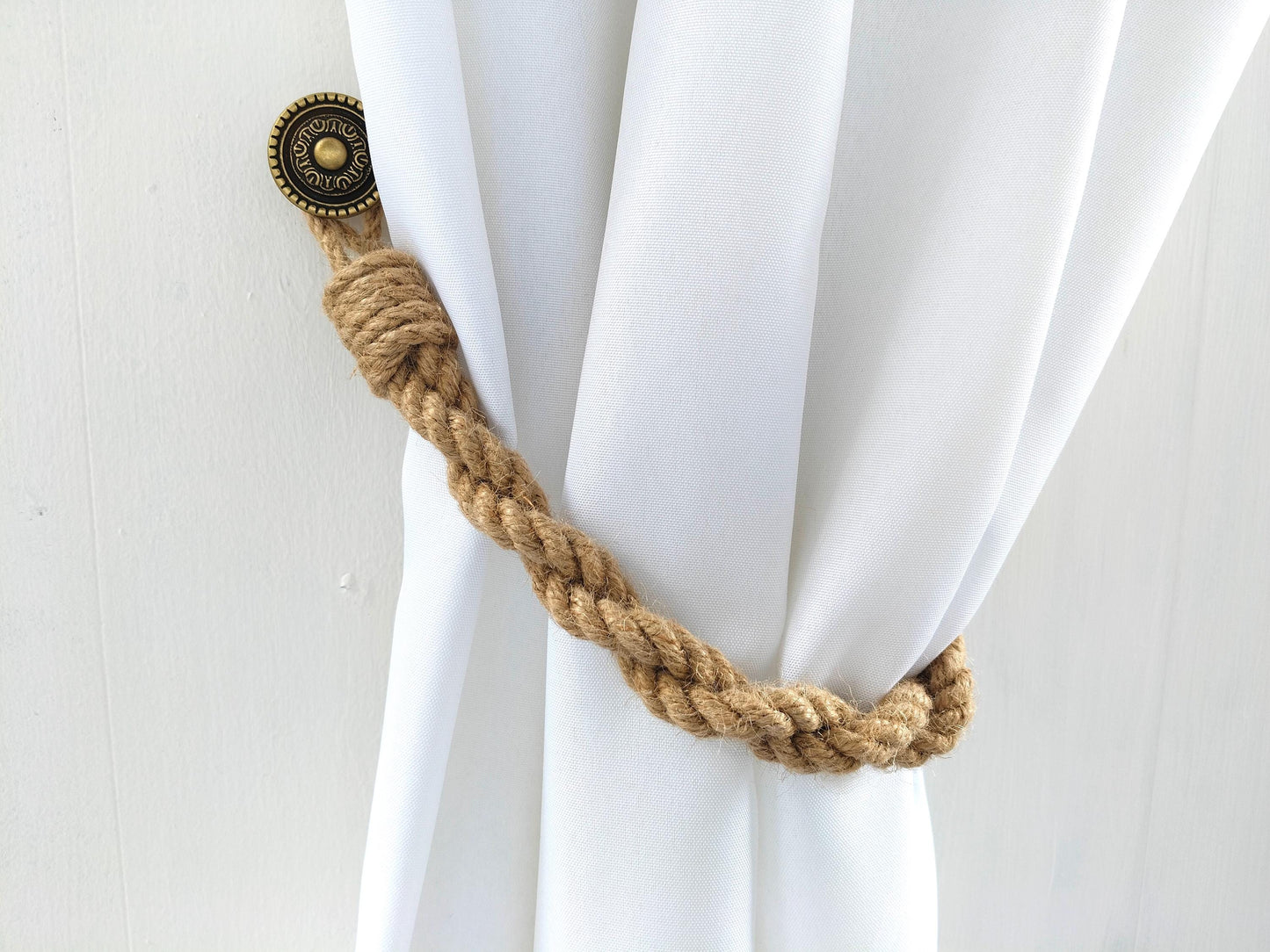 Tie For Curtains - Handmade Twisted Jute Curtain Holdback for Cozy Home