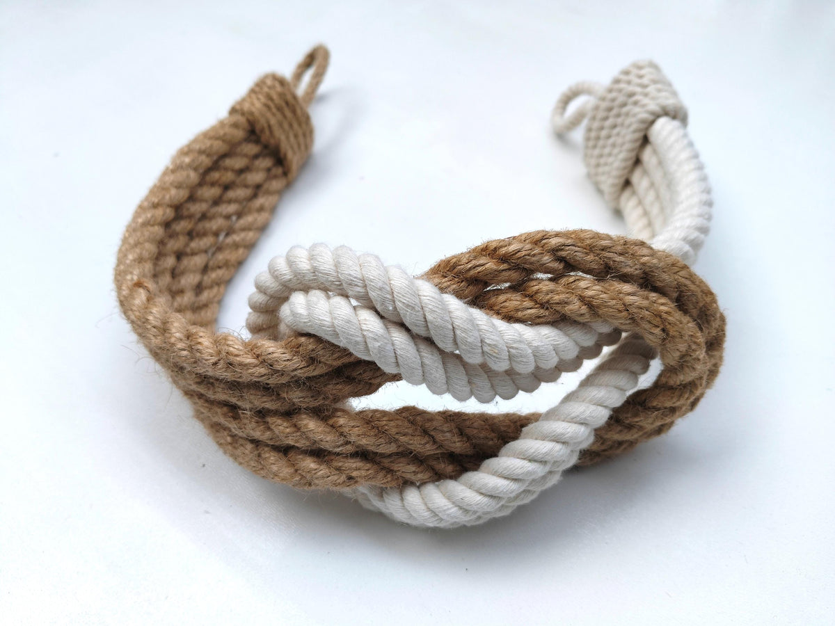 Curtain Tieback - Jute & Cotton Rope Double Square Knot