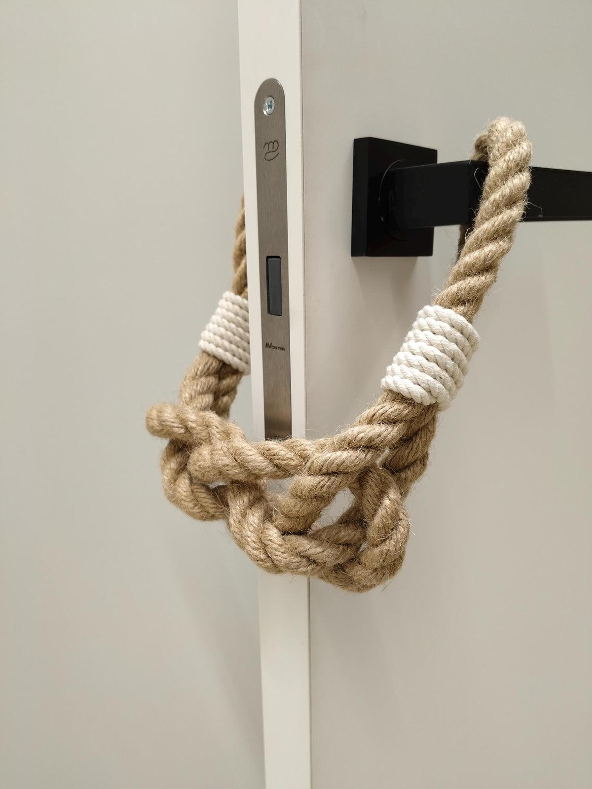 Jute Rope Door Stopper - Decorative Knot Weighted Door Stop
