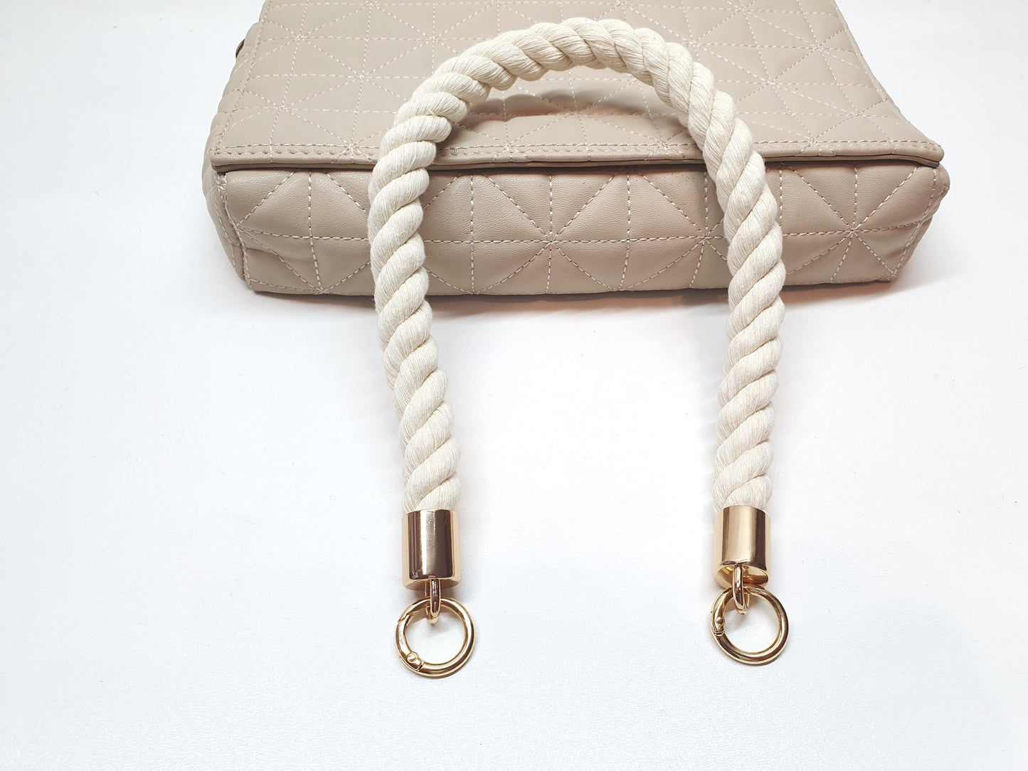 Cotton Rope Bag Handles - Gold & Silver Hardware Replacement Purse Handles