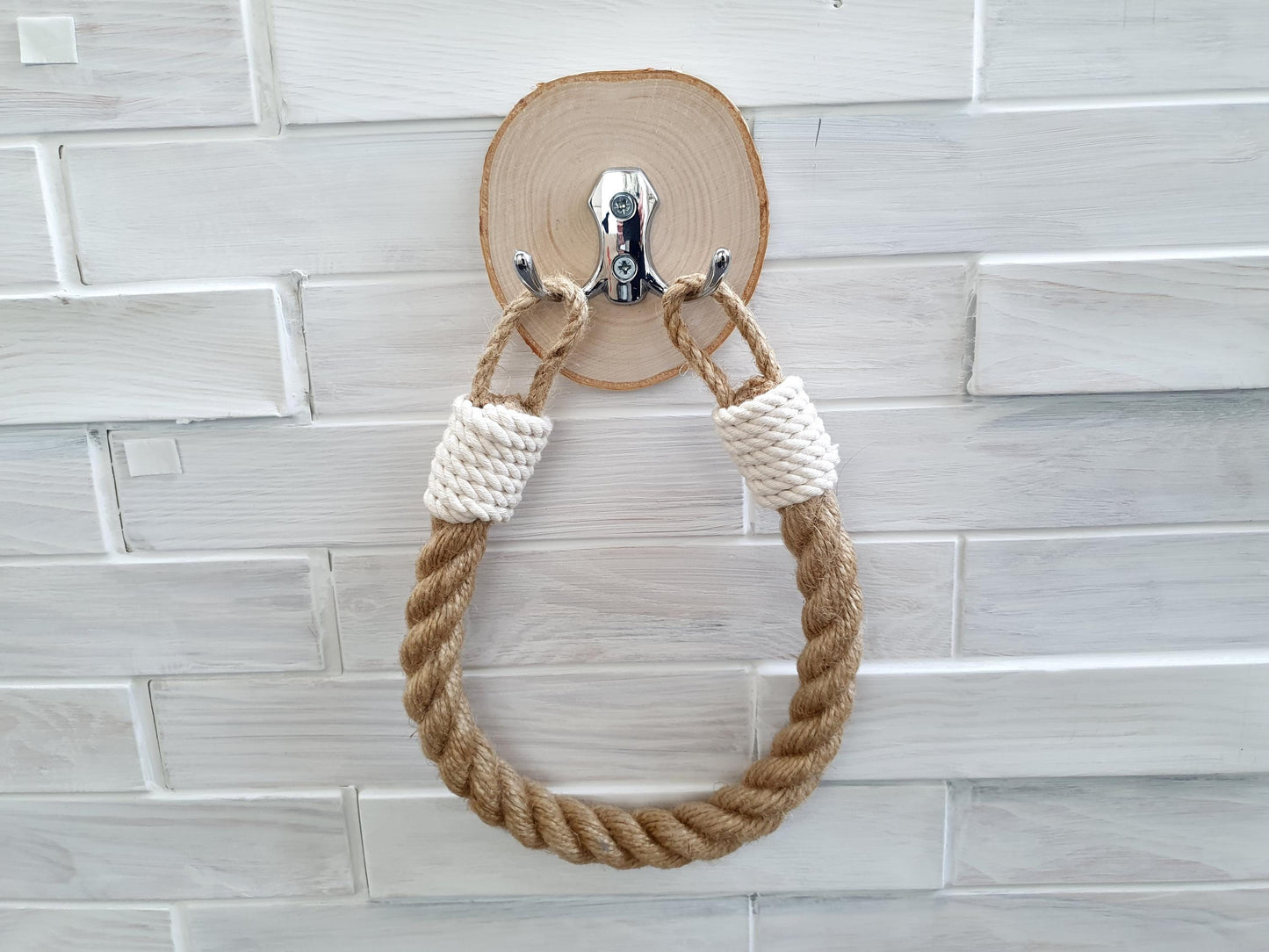 Handmade Jute Rope Toilet Paper Holder - Farmhouse Rustic Decor